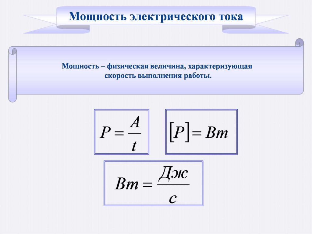 Характеристики электрического тока